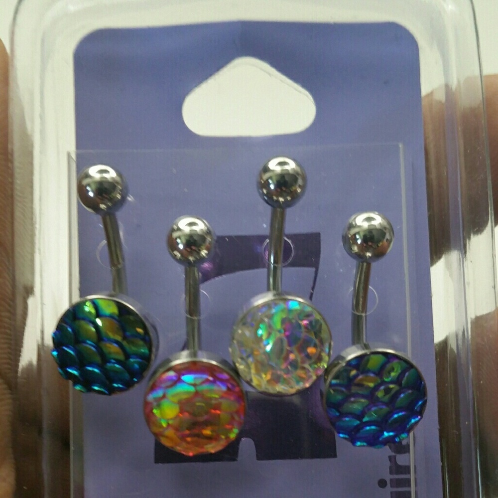 SOLD Claire's  Mermaid Scale Belly Rings